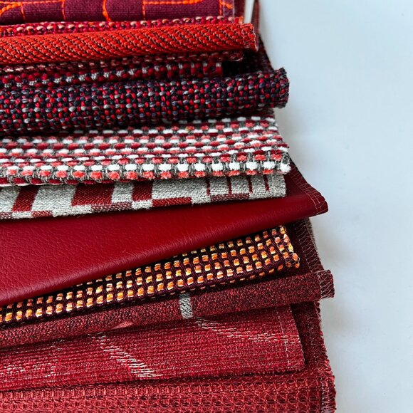 20 Designer Upholstery Fabric Remnants Red | Quilting Squares Craft Textile - Picture 7 of 8